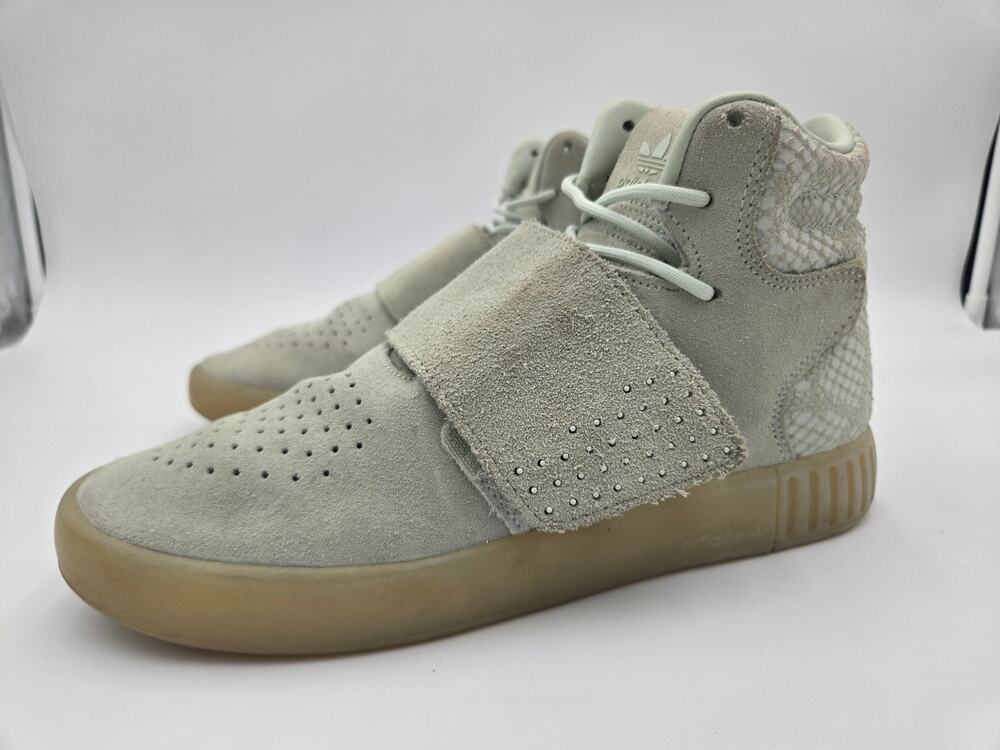 Adidas Tubular Invader Strap Vapor Green Hi Top Mens 5.5 BB5038